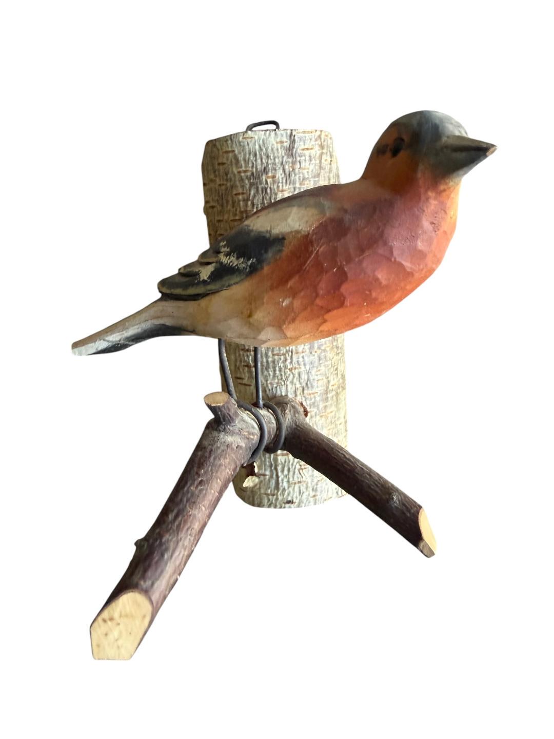 Austrian Folk Art Carved Wood Bird #88, 1930s