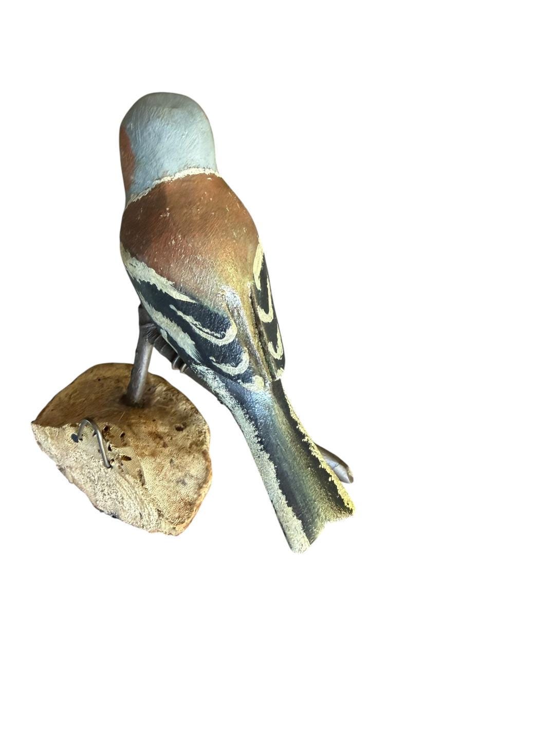 Austrian Folk Art Carved Wood Bird #89, 1950s