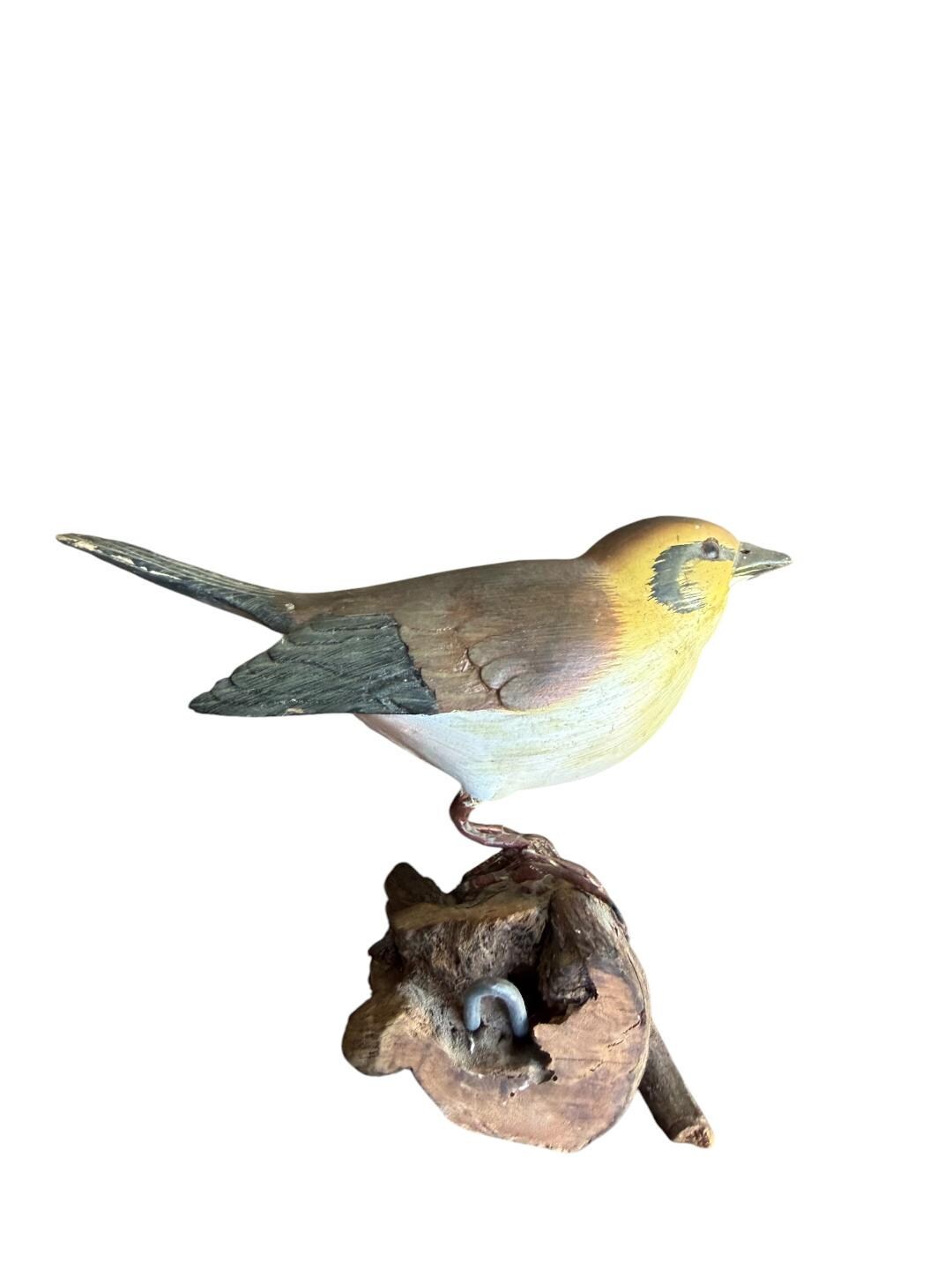 Austrian Folk Art Carved Wood Bird #90, 1950s