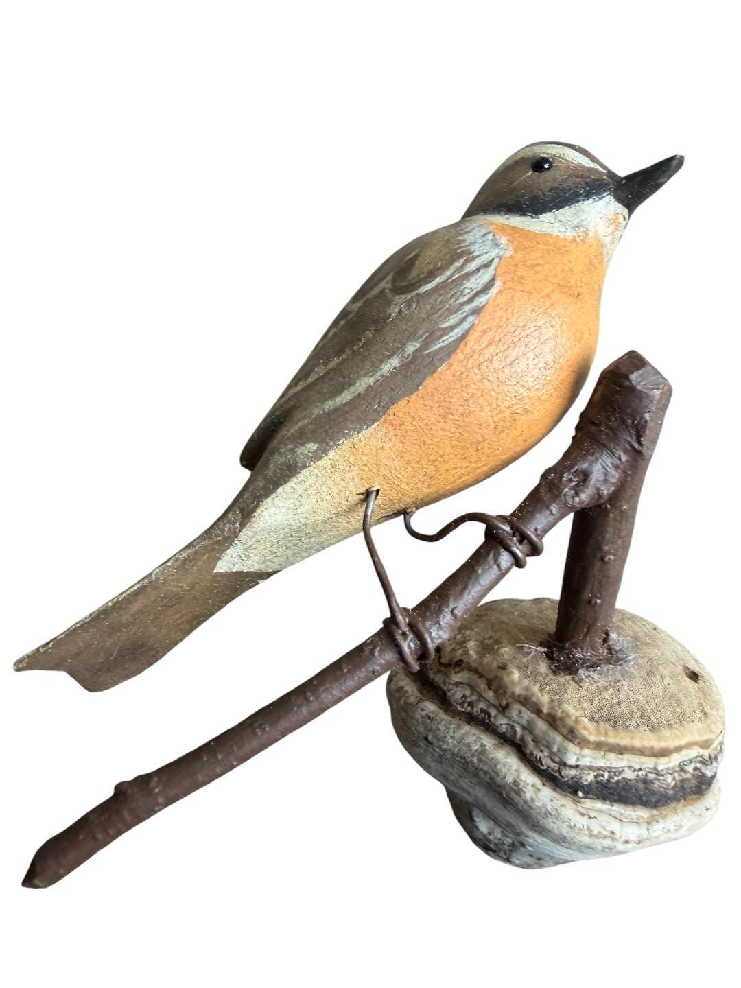Austrian Folk Art Carved Wood Bird #93, 1930s