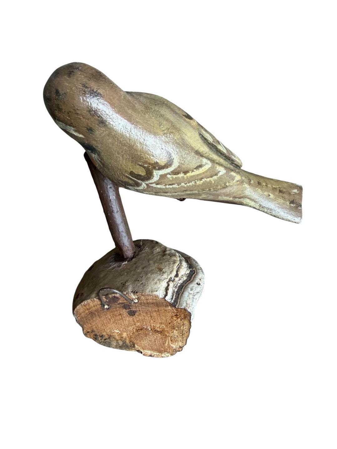 Austrian Folk Art Carved Wood Bird #93, 1930s
