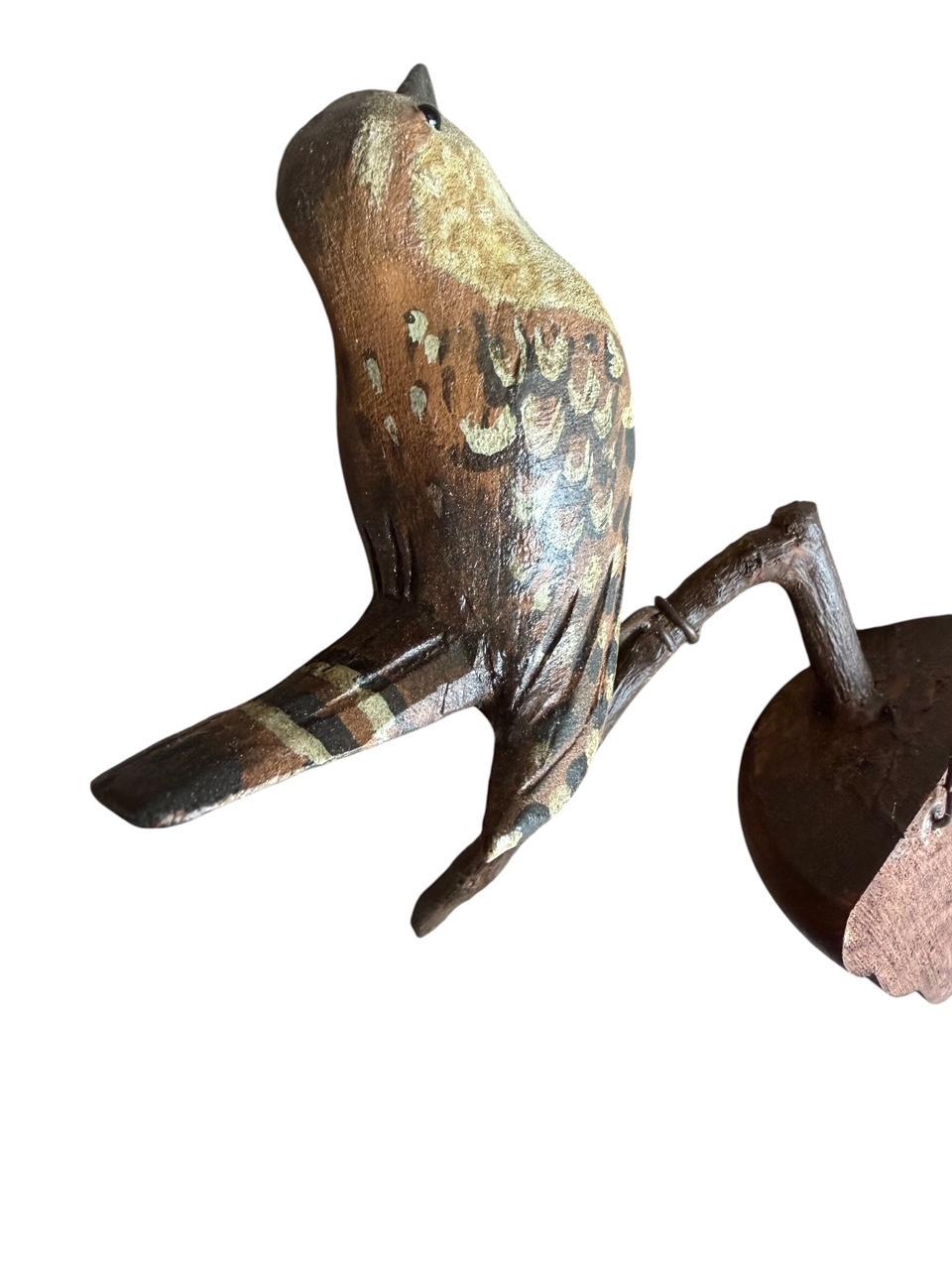 Austrian Folk Art Carved Wood Wren #95, 1930s