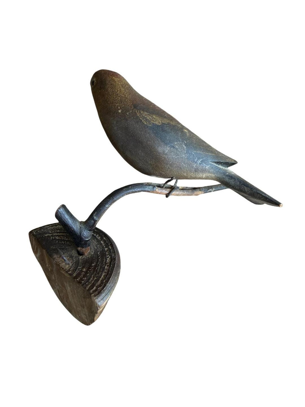 Austrian Folk Art Carved Wood Chaffinch, 4 Inches, 1930s