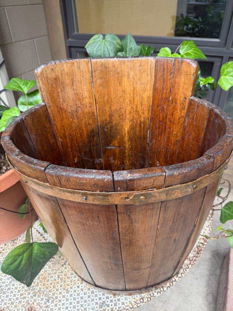 Antique French Wood Grape Hod Basket, 1900s