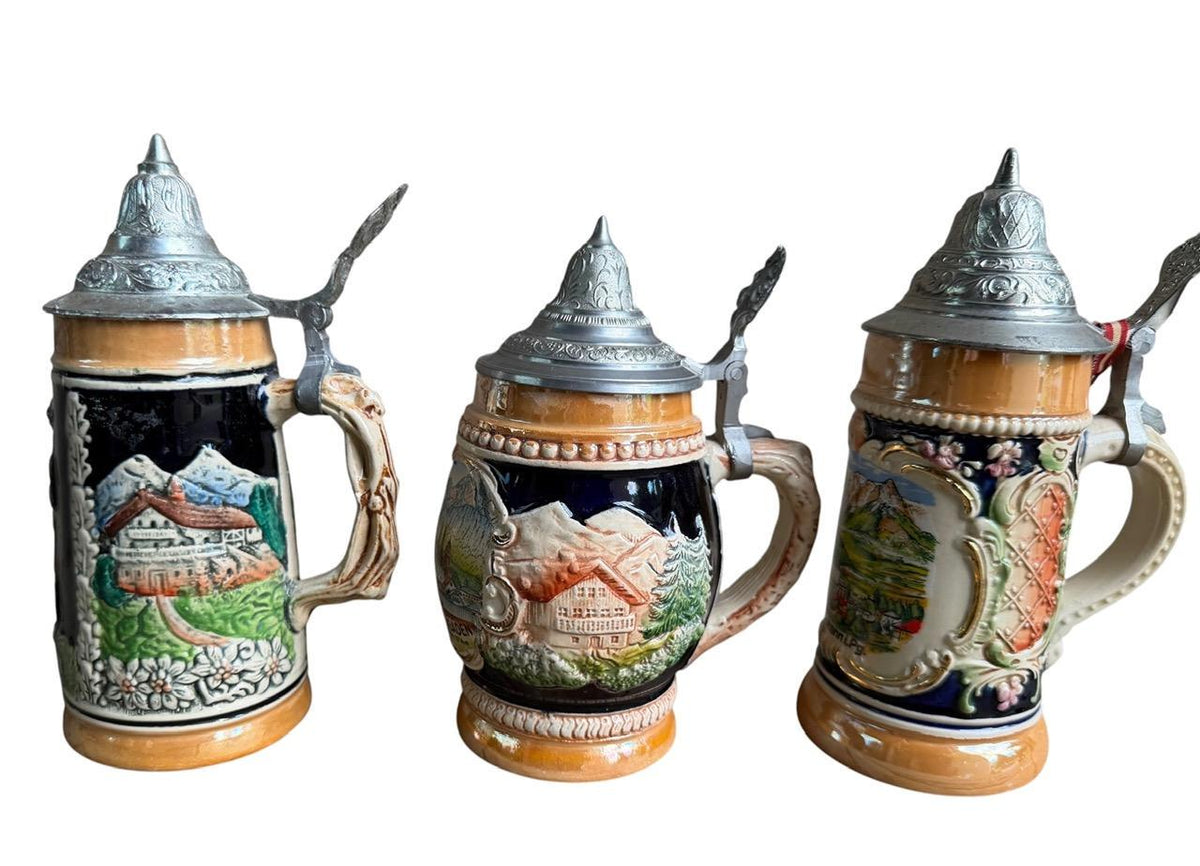 Collection of 3 Vintage German Steins