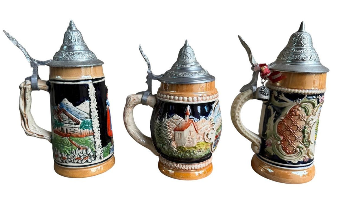 Collection of 3 Vintage German Steins