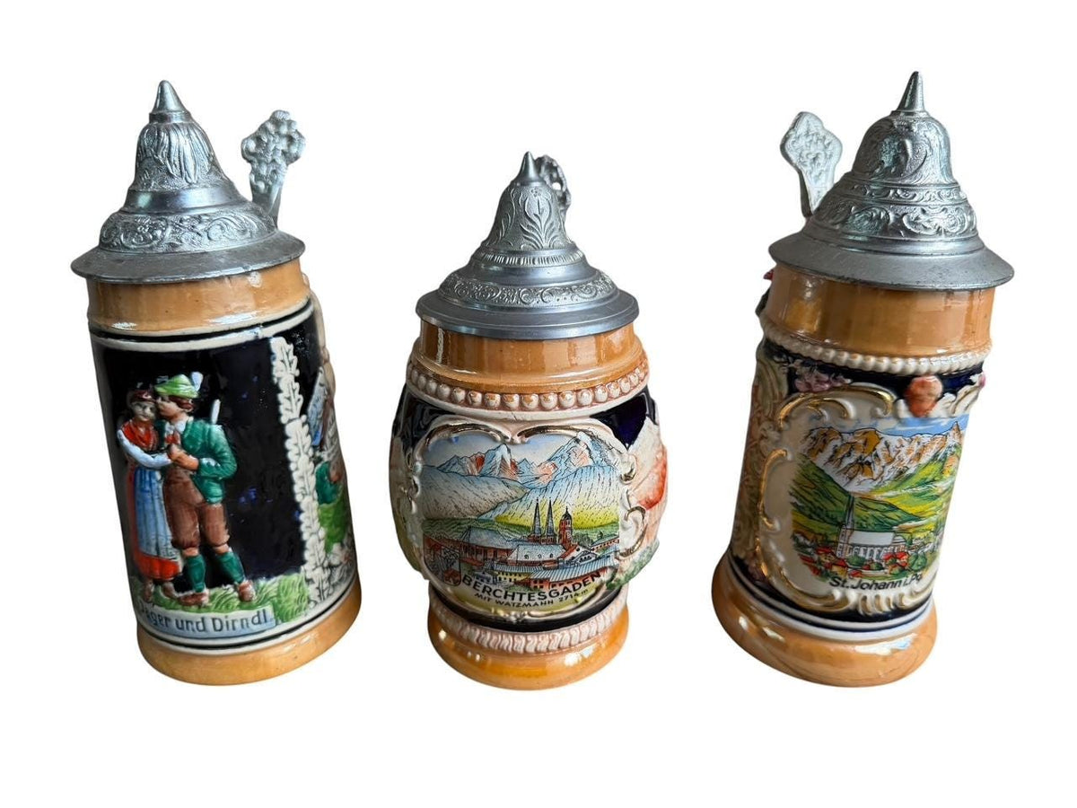 Collection of 3 Vintage German Steins