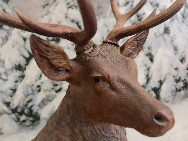 Brienz Swiss Carved Stag Sculpture, 19.5 Inches Tall