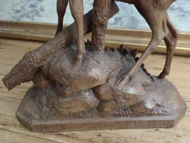 Brienz Swiss Carved Stag Sculpture, 19.5 Inches Tall